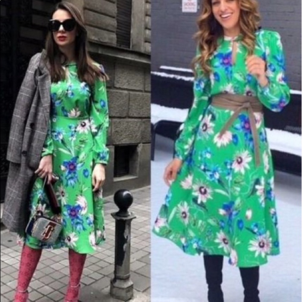 H&M Green Floral Dress